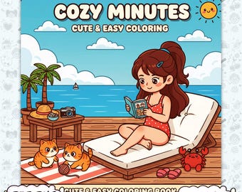 Kawaii Coloring Book, 45 Easy Pages, Coco Wyo Style (PDF + PNG)