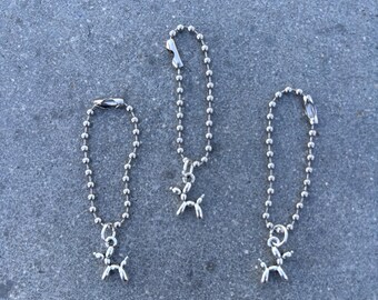 Mini Silver Balloon Dog Charm