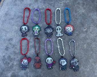 Horror Movie Tumbler Charms | Halloween Stanley Cup Accessories | Scary Character Cup Charm Set