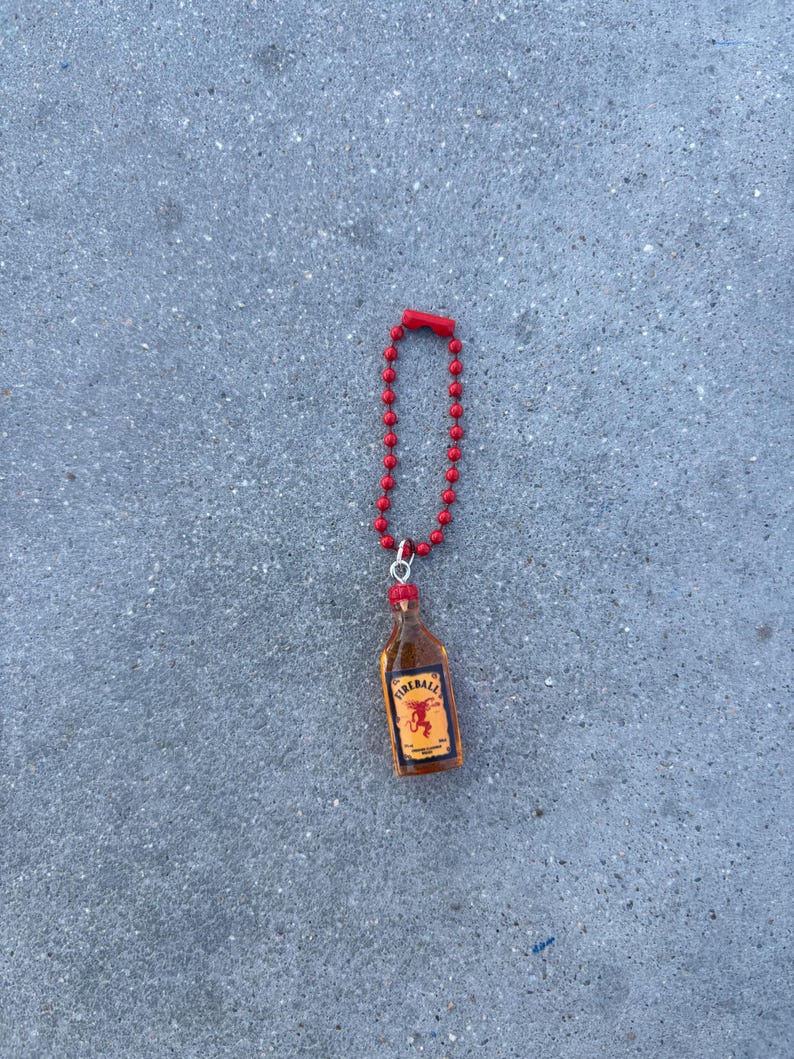 Fireball Tumbler Handle Charm – Fun Mini Bottle Cup Accessory Red