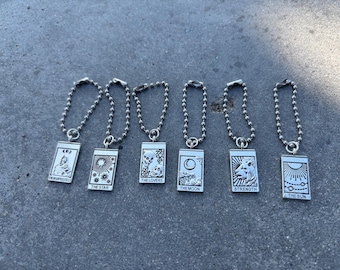 Silver Tarot Card Tumbler Handle Charms – Witchy Spiritual Cup Accessories