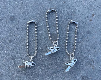 Chainsaw Stanley Handle Charm-Silver