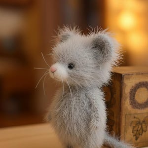 Szara mysz amigurumi wzór na szydełko DIY pluszowa zabawka (PDF)