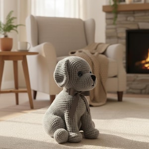 Patrón de cachorro a crochet – Tutorial de juguete de peluche de perro amigurumi (Patrón en PDF)