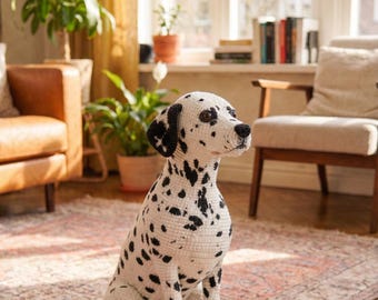 Dalmatian Dog Crochet Pattern, Realistic Amigurumi Dog Pattern, Sitting Stuffed Animal, PDF Crochet Pattern, Digital Download