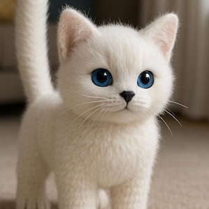 Wit haakpatroon kitten amigurumi DIY pluche kattenspeeltje (pdf)