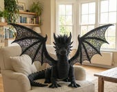 Realistic Black Dragon Crochet Pattern PDF, Amigurumi Dragon Pattern,Detailed Dragon Tutorial, Wings & Horns Dragon
