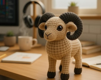 Snow White Ram Crochet Pattern Amigurumi Goat Plush Toy PDF Pattern
