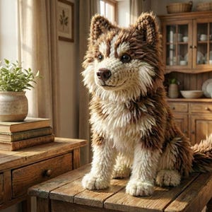 Realistic Husky Dog Crochet Pattern PDF • Fluffy Amigurumi Dog Pattern with Fur Tutorial • Lifelike Plush Puppy • Amigurumi Dog image 13