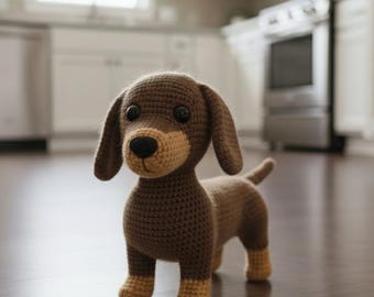 Dachshund Amigurumi Crochet Pattern Sausage Dog Plushie (PDF Pattern)