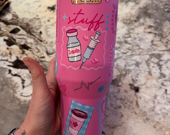 School nurse, Diabetes Cup, Custom Type One Diabetes Awareness Cup, Personalized T1D cup, HydroJug, Insulin Warrior cup, Diabetic Support