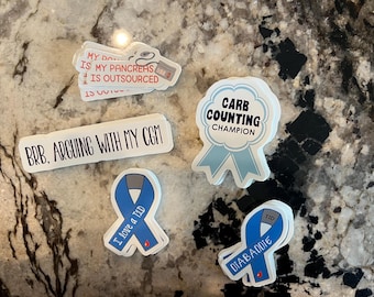 Type 1 Diabetes Awareness Ribbon Sticker, T1D Support