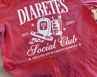 Diabetes social club, t1d shirt, mom shirt, Dexcom, insulin