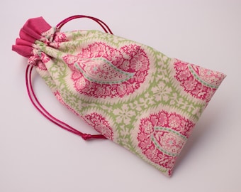 Pink Paisley Tarot Bag with Pink Trim, Medium