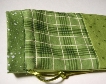 Green plaid with stars Tarot bag (Small)