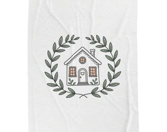 Minimal Landhaus Kranz Decke, Samt Plüsch Überwurf | Ruhiger Luxus, Neutrale Kapsel