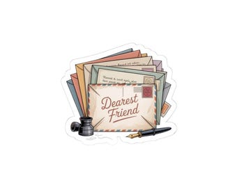 Liebster Freund Briefstapel Kiss-Cut Aufkleber | snail mail pen pal ästhetisch