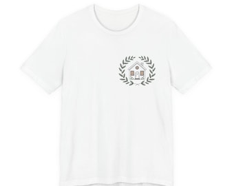 Minimal Cottage Kranz Tee | minimalistisches logo-shirt, dezentes besticktes kleidungsstück