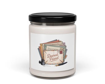 Snail Mail Collage Soya Candle, Pen Pal Stationery Art