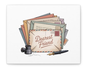 Lieblingsfreundin Briefstapel Leinwanddruck, Pen Pal Art