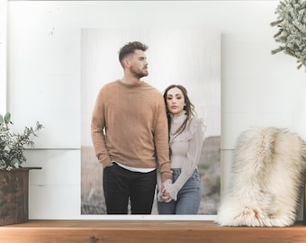 Custom Silver Metal Print • Personalized Photo • Modern Anniversary Photo Gift