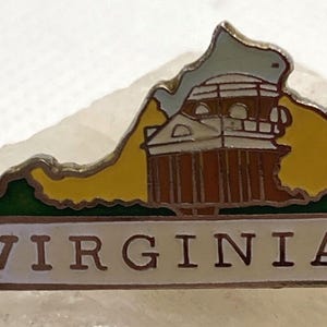 Vintage Virginia Enamel State Pin Travel Souvenir MAFCO Memento Tourism