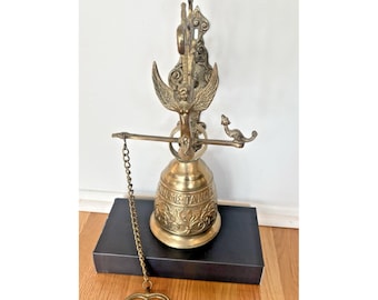 Early 20th Century Gothic Brass Monastery Bell Vocem Meam Audit Qui Me Tangit