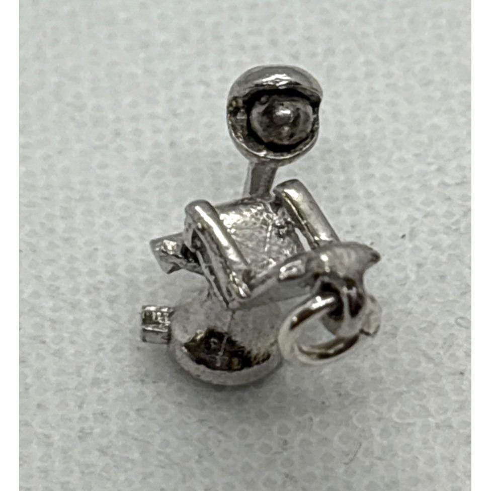 Vintage 3D Moving Dentist Chair Charm Pendant Sterling 925 Silver 2.8g 1960s
