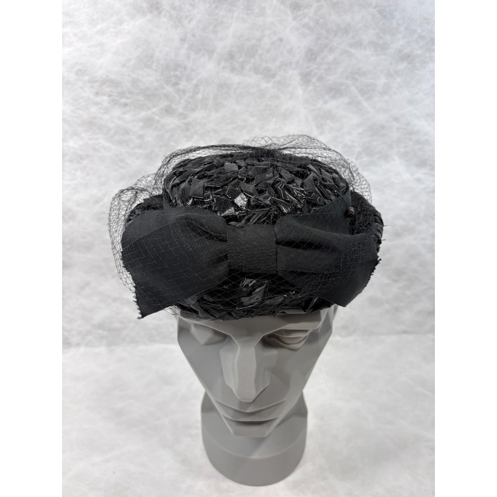Black Pillbox Hat With Bow - Etsy display picture 2