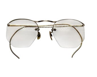 Vintage AO American Optical Rimless Eyeglass Frames 1/10 12K  display picture 1