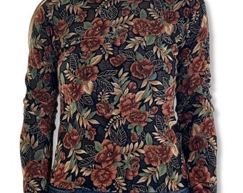 Blusa floral desgastada de Frazier Lawrence de los años 90 / Blusa vintage de manga larga Whimsigoth