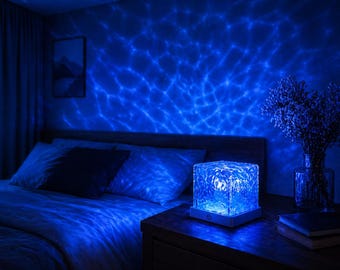 16 Color Water Wave Projector Lamp – Rechargeable LED Ocean Night Light for Bedroom Decor