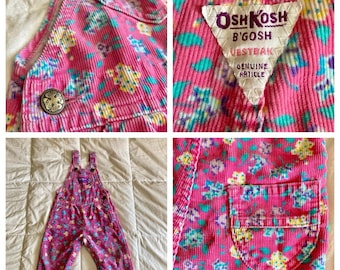 Oshkosh B'gosh Overalls Vintage 80s Floral All Over Print Flower Oshkosh B'gosh Overalls Vintage 80s Floral All Over Print Flower