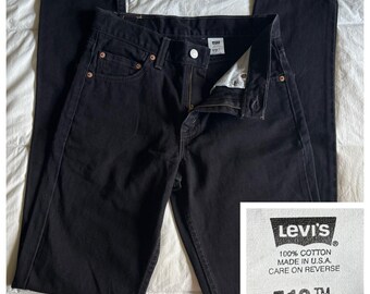 Vtg Y2K 2001 Levi's 512 Slim Fit Taper Black Denim USA Made Men's Tag 30x34 EUC