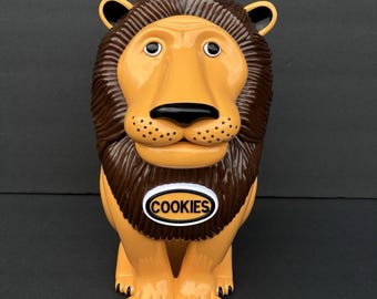 Pote de Biscoitos "Tigre" Original Vintage de 1999 com Leão Falante Rugindo - Funcionando Perfeitamente - Divertido e Engraçado