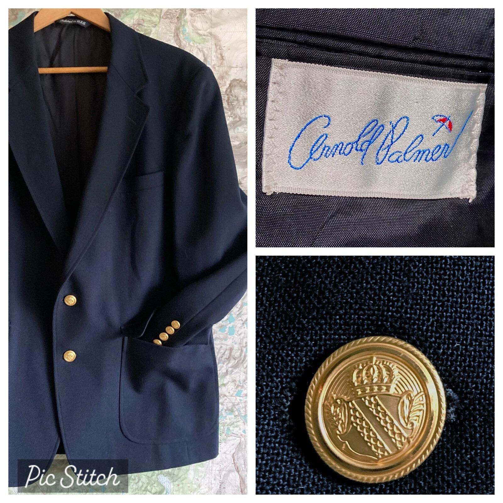 CLANE OVER SHOULDER GOLD BUTTON BLAZER 紺 CLANE OVER