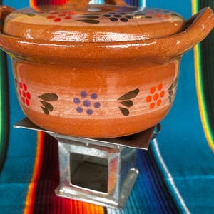 Brasero Mexicano para las Casuelas, Anafre de Metal, Hecho a Mano, Galvanized Aluminum Food Warmer, Calentardor para Cazuelas de Barro