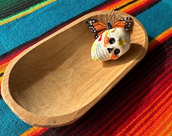 Batea de Madera Mini, Rustic Mexican Dough Bowl, Oval Wood Mixing Bowl, Batea Mexicana, Pine Wood Artisanal Hand Carved, LIMITED QUANTITY