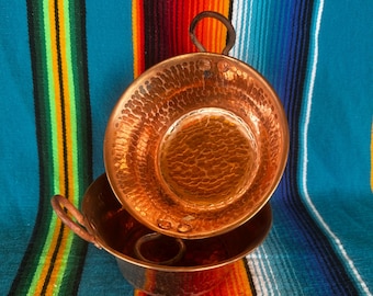 Cazo de Cobre Para la Cocina, Extra Small Hammered Copper Cazo for Cooking, Santa Clara Michoacan, Ideal Copper Pot for Jams and Jellies