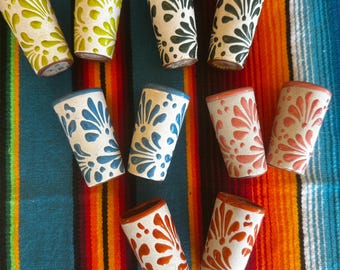 Cielito Lindo Inspired Tequileros, Handmade Clay Shot Cups, Shot Glass Party Favors, Wedding Gift