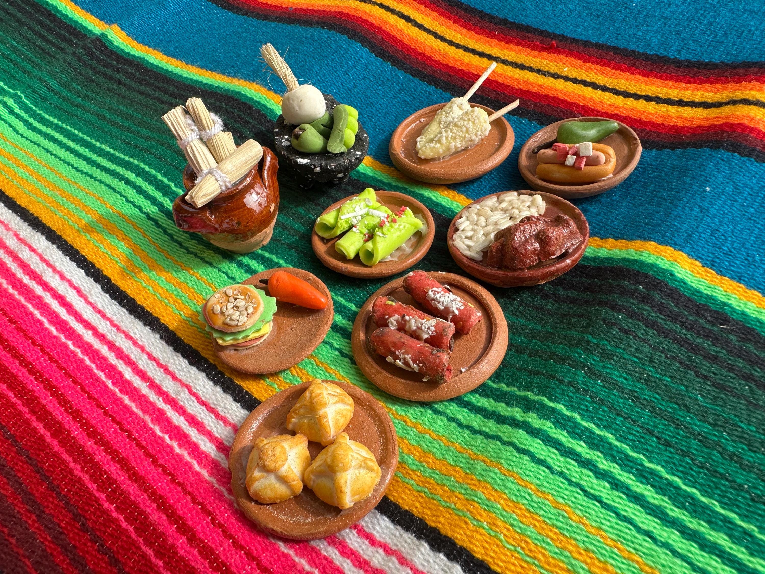 工芸品 Mexico dish Miniature Mexican Food Dishes, Set of 9 Pieces - Etsy