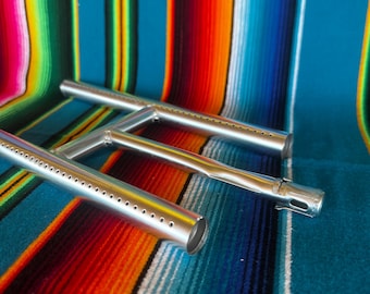 Heavy Duty Galvanized Aluminum H Burner, Made in Mexico, High Pressure Output, LA style Taco Cart Replacement Burner, Quemador Mexicano de H