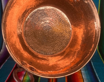 XL Hammered Copper Cazo, Kettlecorn Kettle, Handmade in Santa Clara Michoacan, Caso de Cobre Mexicano Martillado, Copper Cooking Kettle
