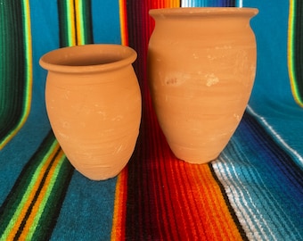 Cantaritos, Traditional Mexican Clay Cup for Mixed Drinks, Cantaritos Tradicionales, Wedding Favors, Brown Clay from Mexico, Unfinished Clay