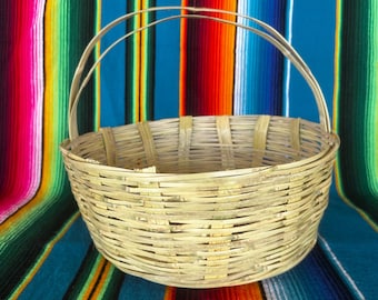 Canasta de Carrizo, Natural Mexico Product, free of dyes! Handwoven Artisanal Mexican Product, Tamano Grande, Traditonal Bread Basket