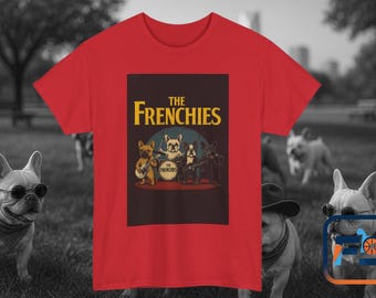 The Frenchies Band T-Shirt | Retro French Bulldog Graphic Tee | Funny Dog Lover Gift | Vintage Concert Style Frenchie Shirt