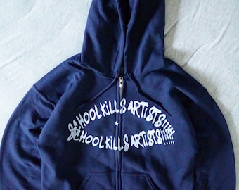 School Kills Artists Y2K Zip-Up Hoodie