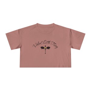 Fourth Wing T-Shirt, Violent Little Thing Crop Top, Bookish Cropped Tee, Dragon Rider Apparel, Xaden and Violet Merch, Trendy Booktok Shirt image 5