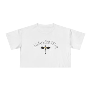 Fourth Wing T-Shirt, Violent Little Thing Crop Top, Bookish Cropped Tee, Dragon Rider Apparel, Xaden and Violet Merch, Trendy Booktok Shirt image 2