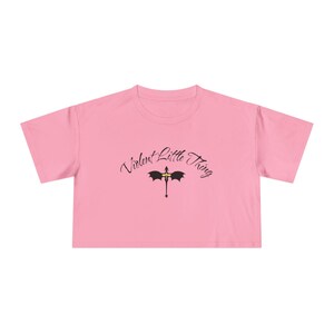 Fourth Wing T-Shirt, Violent Little Thing Crop Top, Bookish Cropped Tee, Dragon Rider Apparel, Xaden and Violet Merch, Trendy Booktok Shirt image 8